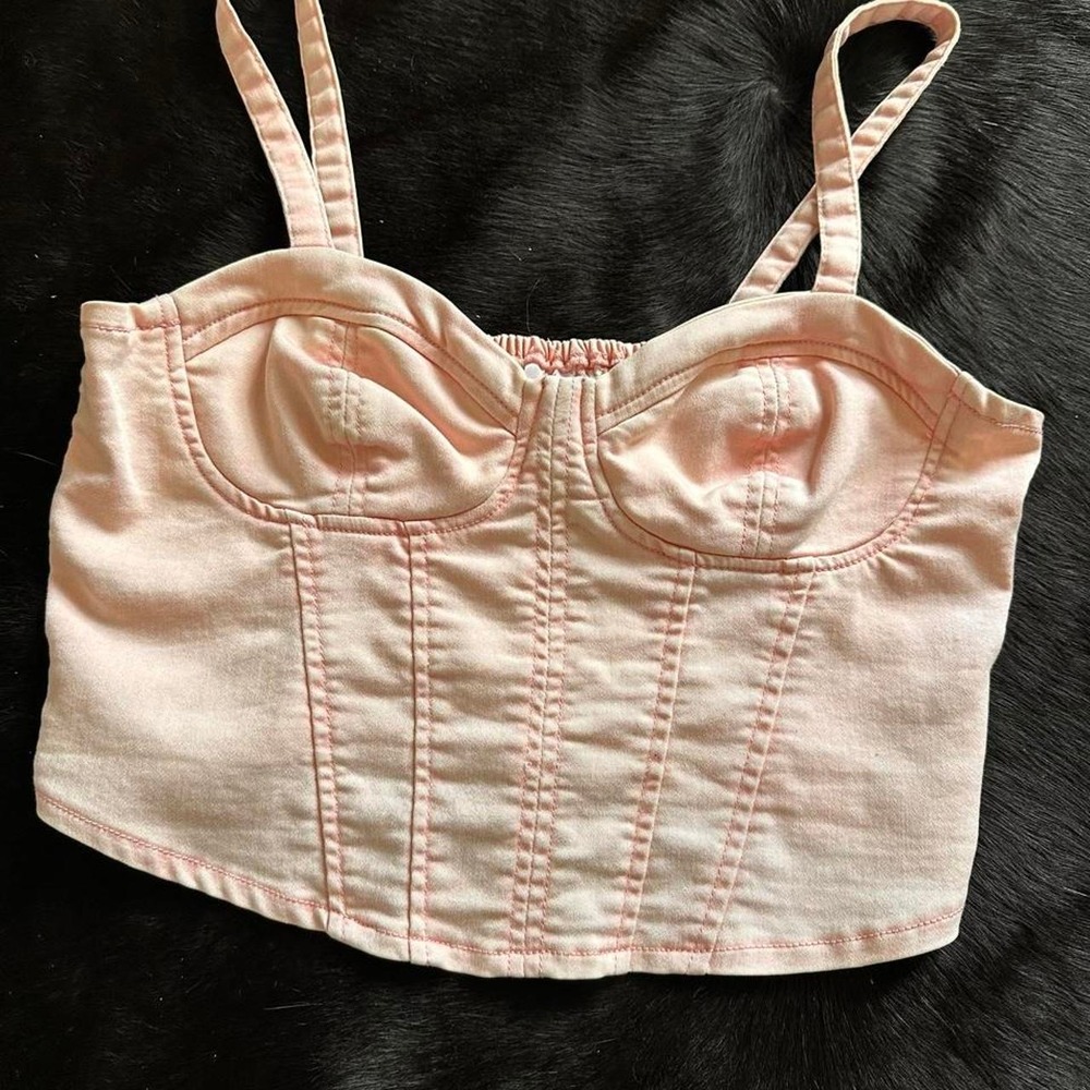 No Boundaries Light Pink Bustier Crop Top